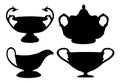 Silhouettes of vases - vector set